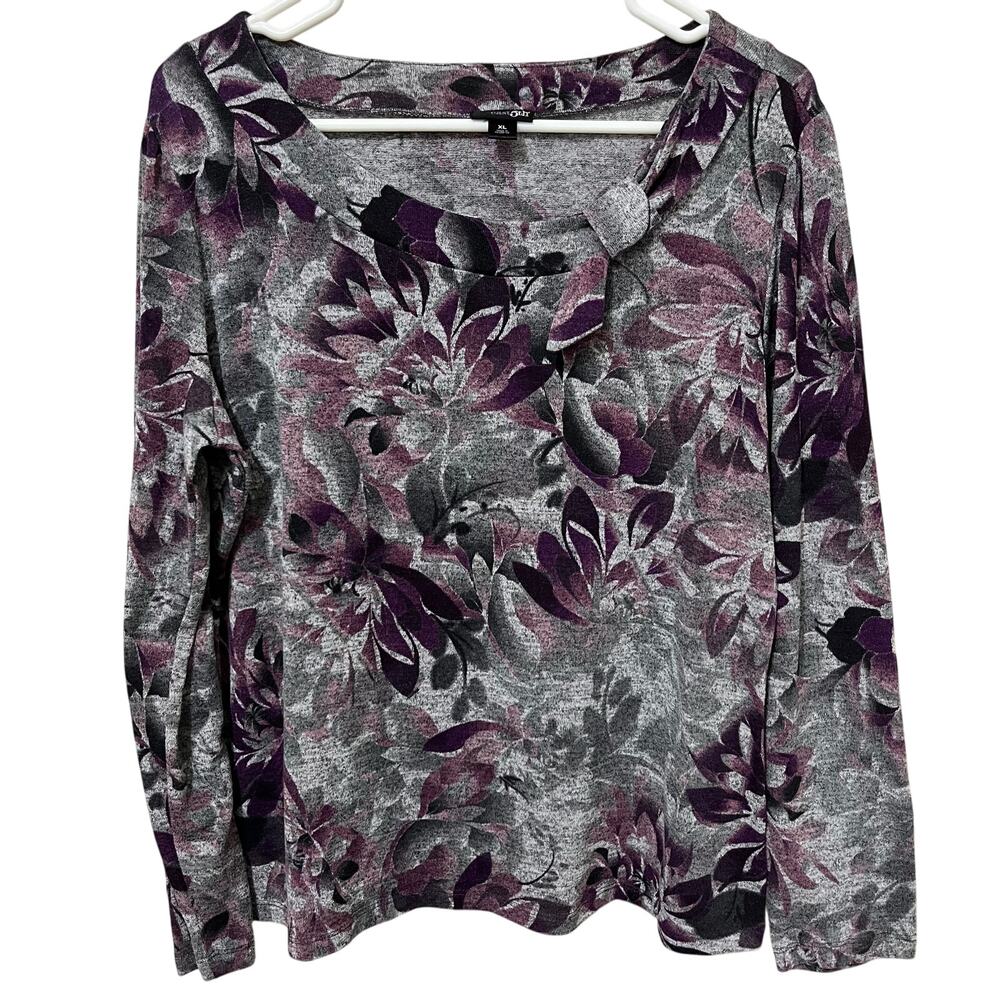 East 5th Women’s Knit Top Sz XL Pullover Floral Super Soft Ling Sleeve